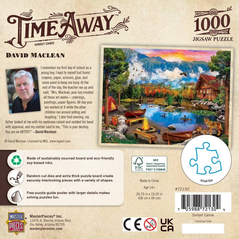 Time Away - Sunset Canoe 1000 Piece Jigsaw Puzzle (ONLINE ORDER ONLY)