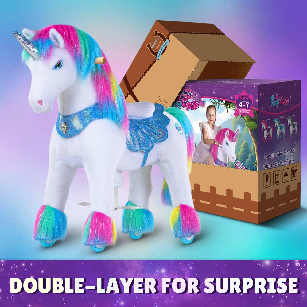 Model Y Rainbow Unicorn Rideable Toy for Age 4-7 (ONLINE ORDER ONLY)