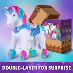 Model Y Rainbow Unicorn Rideable Toy for Age 4-7 (ONLINE ORDER ONLY)
