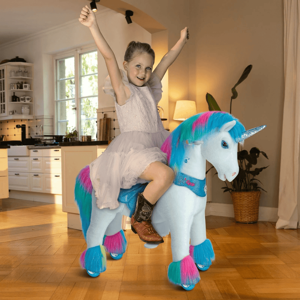 Model Y Rainbow Unicorn Rideable Toy for Age 4-7 (ONLINE ORDER ONLY)