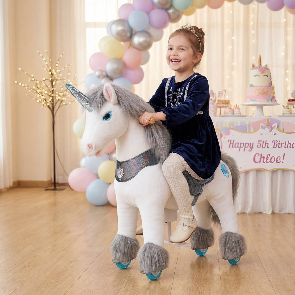 Model Y® Unicorn Ride-On Toy Age 4–7 – Grey