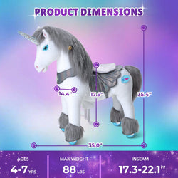 Model Y® Unicorn Ride-On Toy Age 4–7 – Grey