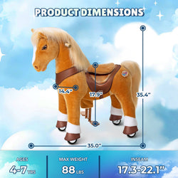 Model Y® Horse Ride-On Toy Age 4–7 – Light Brown