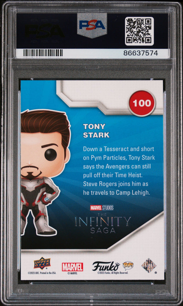 2023 UPPER DECK FUNKO POP MARVEL  TONY STARK SPECTRUM #100  PSA 10 (Online Order Only)