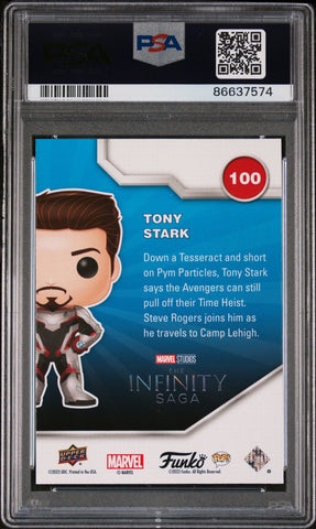 2023 UPPER DECK FUNKO POP MARVEL  TONY STARK SPECTRUM #100  PSA 10 (Online Order Only)