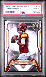 Graded 2024 Topps Resurgence Jayden Daniels #196 Rookie RC Football Card PSA 10 Gem Mint (ONLINE ORDER ONLY)