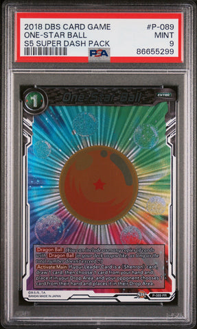 2018 DRAGON BALL SUPER SUPER DASH ONE-STAR BALL #P-089 - PSA 9 (Online Order Only)