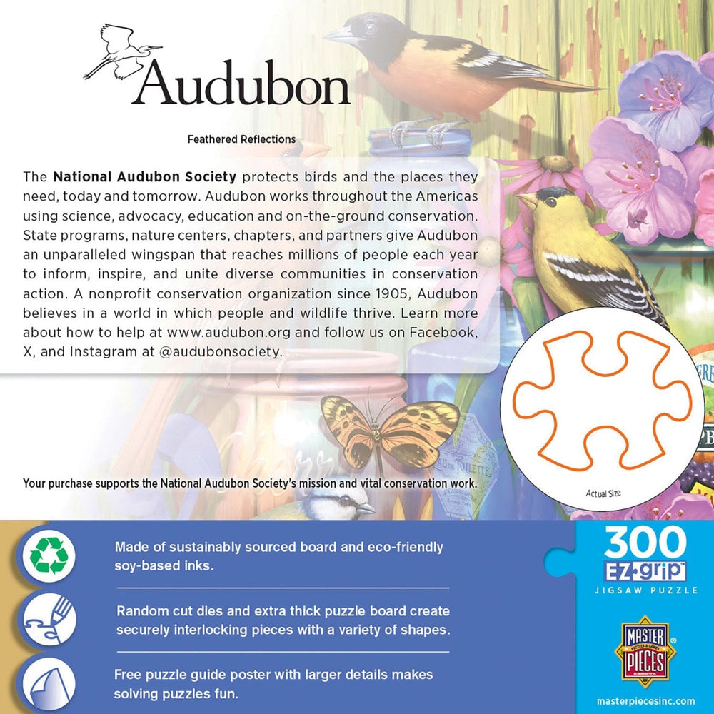 Audubon - Feathered Reflections 300 Piece EZ Grip Jigsaw Puzzle (ONLINE ORDER ONLY)