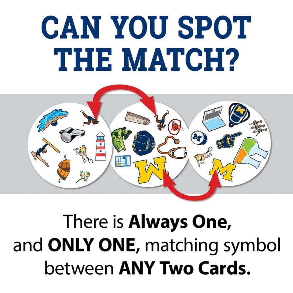 Michigan Wolverines Spot It! Card Game