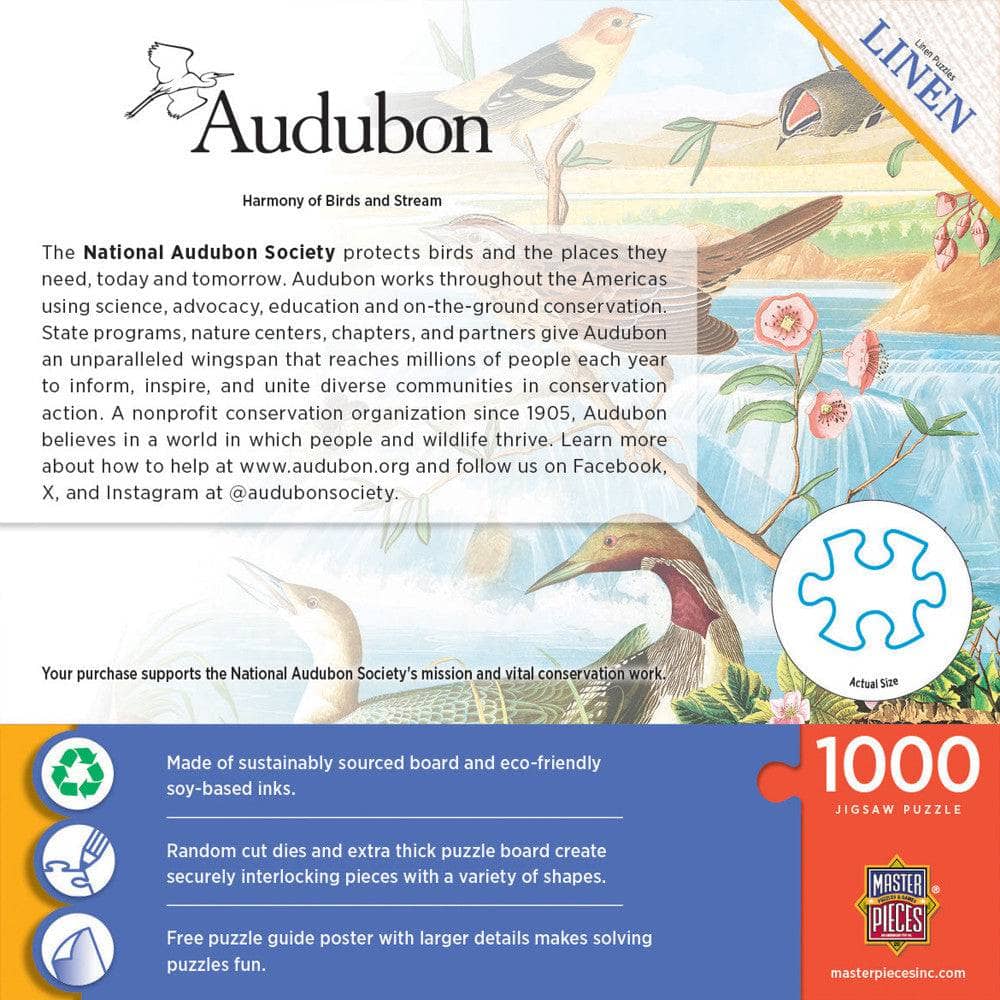 Audubon - Harmony of Birds and Stream 1000 Piece Jigsaw Puzzle (ONLINE ORDER ONLY)