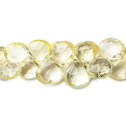 Yellow Scapolite Faceted Heart Briolette Beads AA Grade, 7.5 inch, 5x5x3-10x10x6mm, 56 pieces (ONLINE ORDER ONLY)