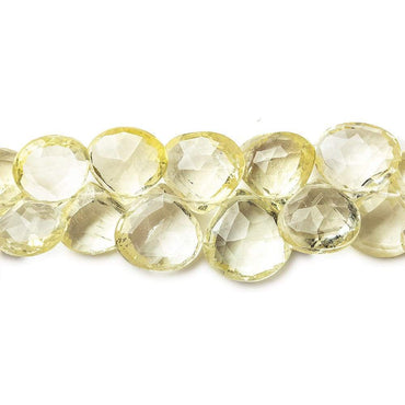 Yellow Scapolite Faceted Heart Briolette Beads AA Grade, 7.5 inch, 5x5x3-10x10x6mm, 56 pieces (ONLINE ORDER ONLY)