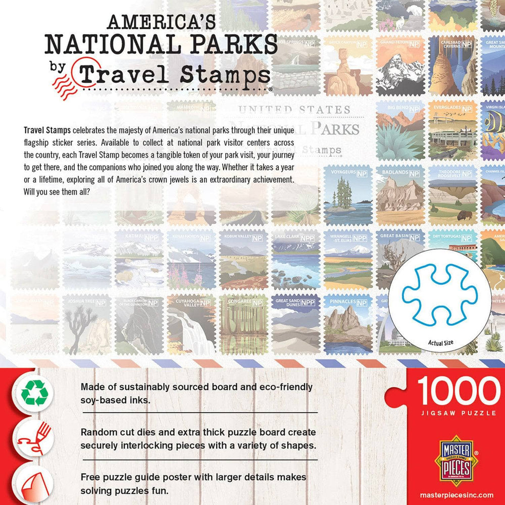 National Parks Travel Stamps 1000 Piece Jigsaw Puzzle (ONLINE ORDER ONLY)