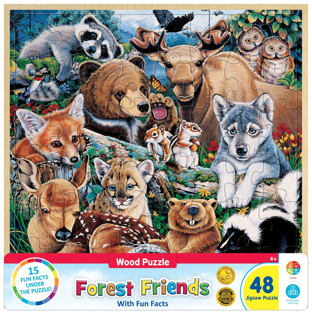 Wood Fun Facts - Forest Friends 48 Piece Wood Jigsaw Puzzle (ONLINE ORDER ONLY)