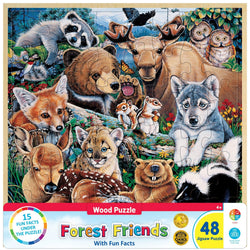 Wood Fun Facts - Forest Friends 48 Piece Wood Jigsaw Puzzle (ONLINE ORDER ONLY)