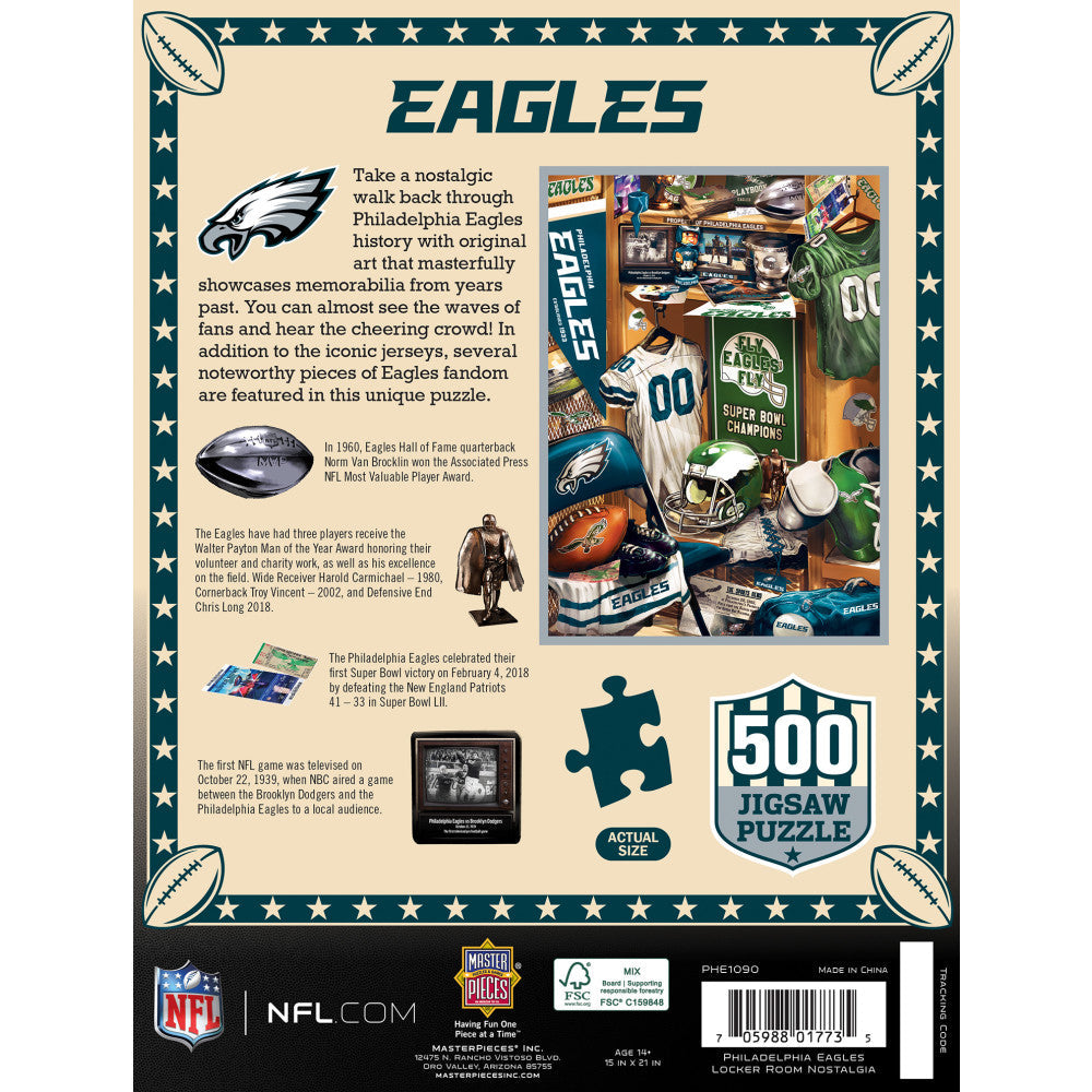 Philadelphia Eagles - Locker Room 500 Piece Jigsaw Puzzle (ONLINE ORDER ONLY)