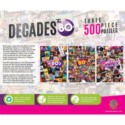 Decades - The 80's 500 Piece Jigsaw Puzzles 3 Pack (ONLINE ORDER ONLY)