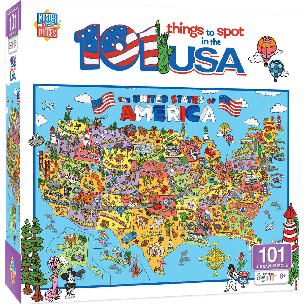 101 Things to Spot in the USA - 101 Piece Jigsaw Puzzle