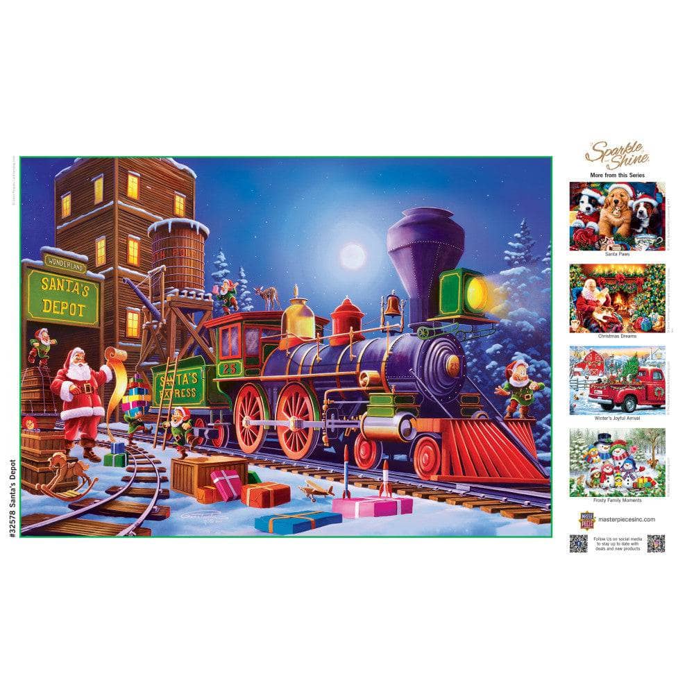 Sparkle & Shine - Santa's Depot 500 Piece Glitter Jigsaw Puzzle (ONLINE ORDER ONLY)