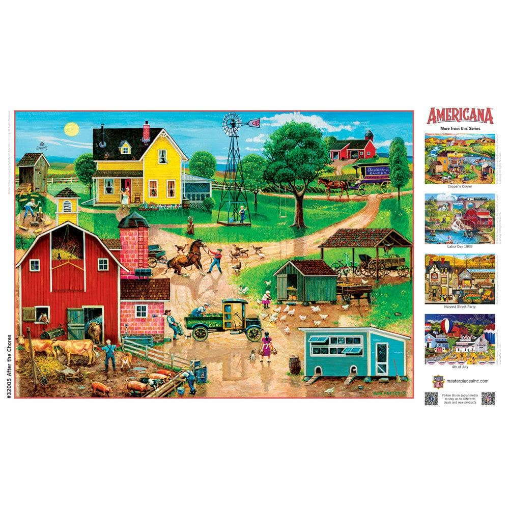Americana - After the Chores 500 Piece EZ Grip Jigsaw Puzzle (ONLINE ORDER ONLY)