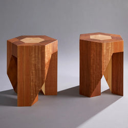 Yosegi Wood Stool Pair - Japanese Craftsmanship (ONLINE ORDER ONLY)