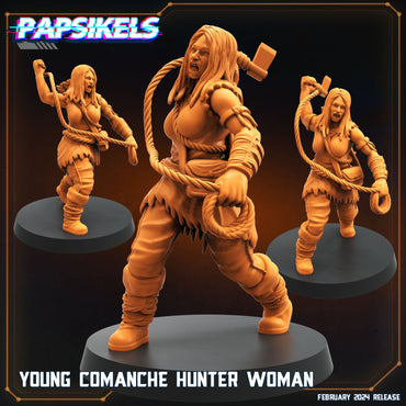 3D Printed Papsikels Young Comanche Hunter Woman 28mm 32mm (Online Only)