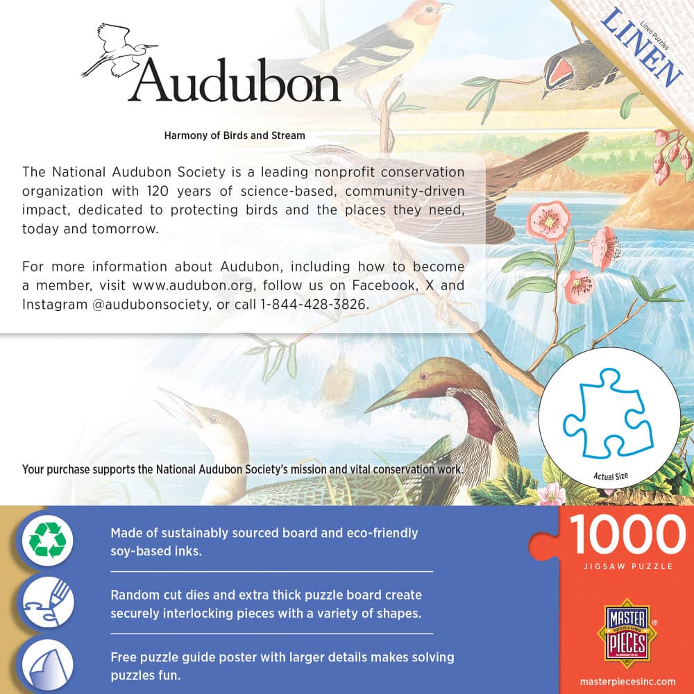 Audubon - Harmony of Birds and Stream 1000 Piece Jigsaw Puzzle