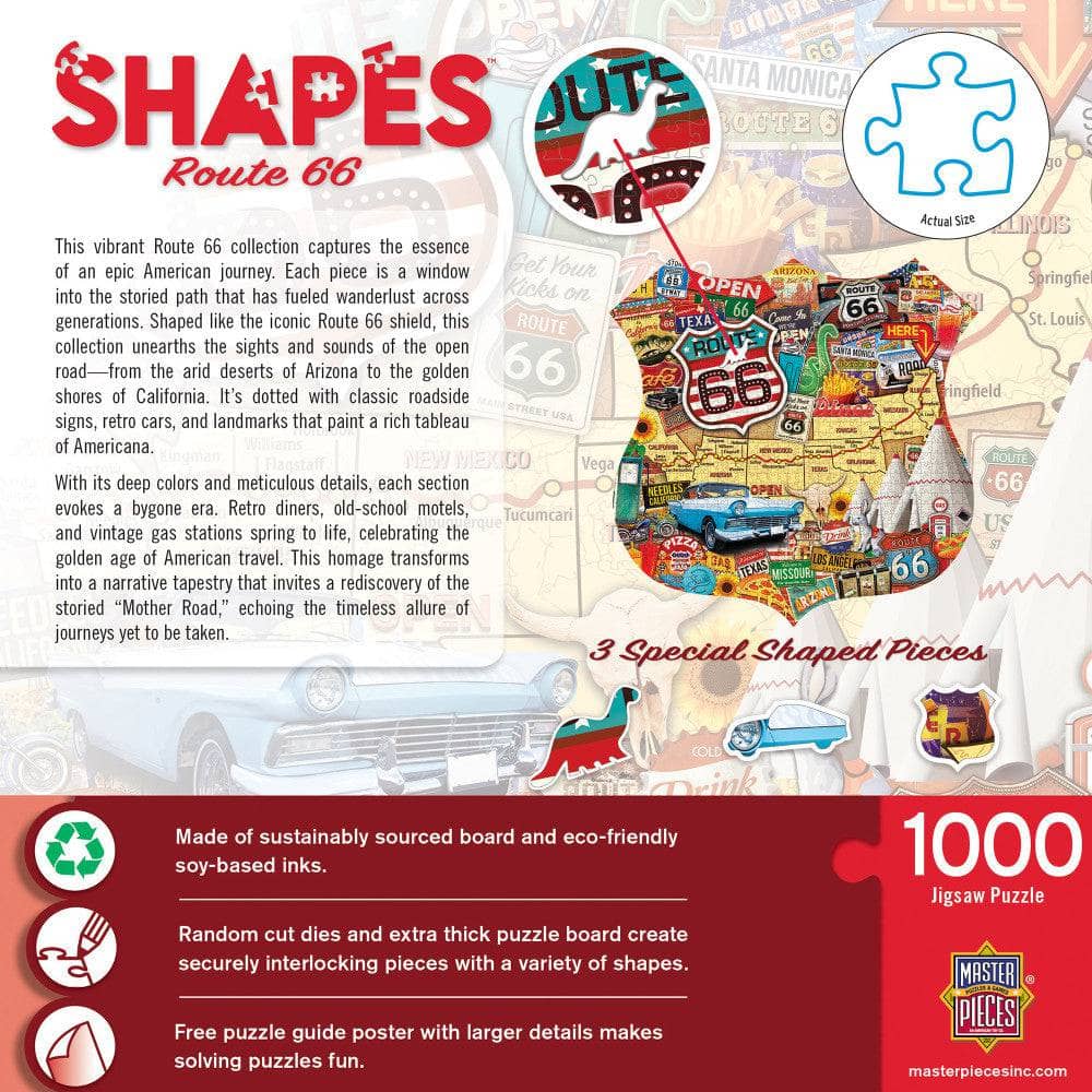 Route 66 1000 Piece Shaped Jigsaw Puzzle (ONLINE ORDER ONLY)