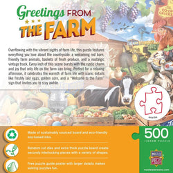 Greetings From the Farm - 500 Piece Jigsaw Puzzle
