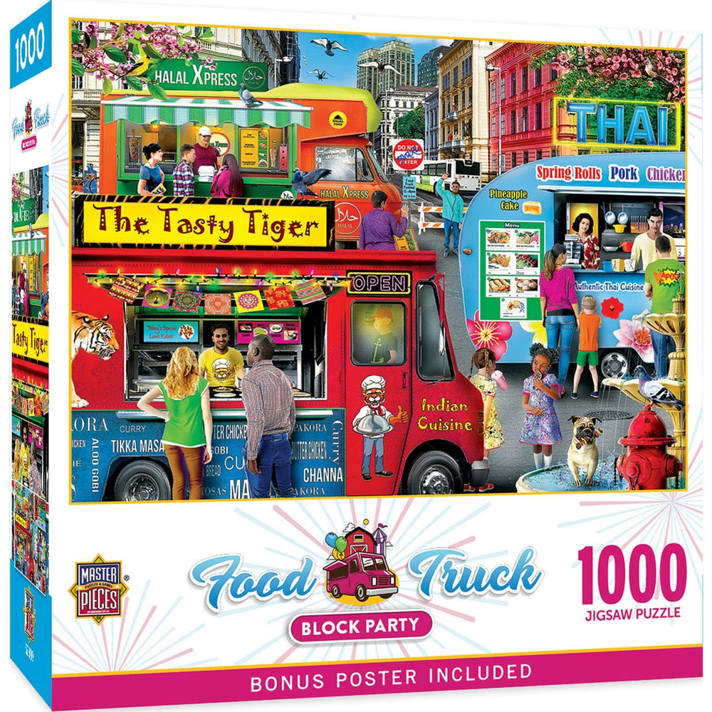 Food Truck Roundup - Block Party 1000 Piece Jigsaw Puzzle (ONLINE ORDER ONLY)