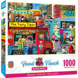 Food Truck Roundup - Block Party 1000 Piece Jigsaw Puzzle (ONLINE ORDER ONLY)