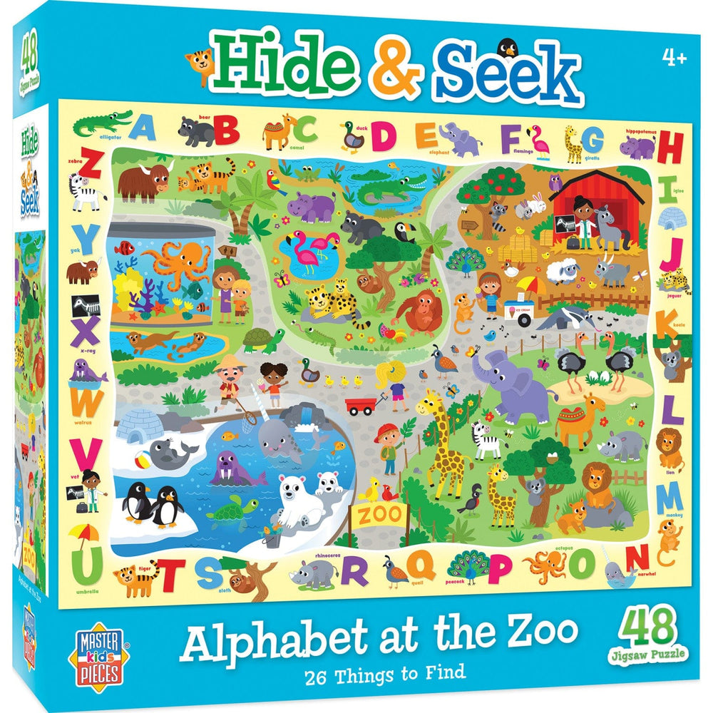 Hide & Seek - Alphabet at the Zoo 48 Piece Jigsaw Puzzle (ONLINE ORDER ONLY)