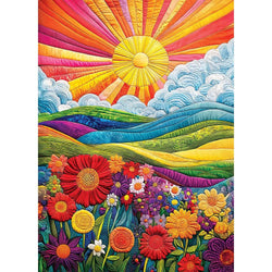 Quilted - The Blooming Horizon 1000 Piece Jigsaw Puzzle (ONLINE ORDER ONLY)