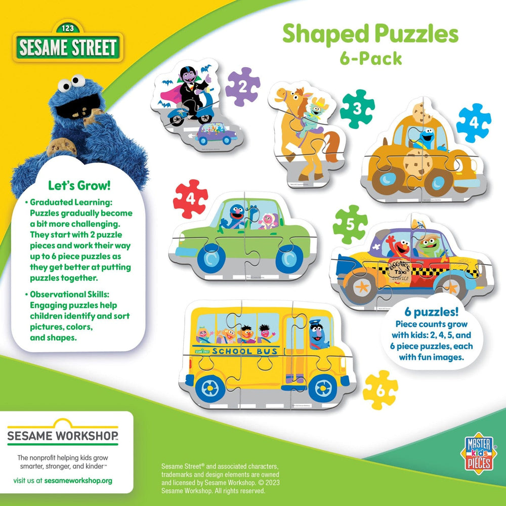 Sesame Street - Vehicles 6-Pack Mini Shaped Jigsaw Puzzles (ONLINE ORDER ONLY)