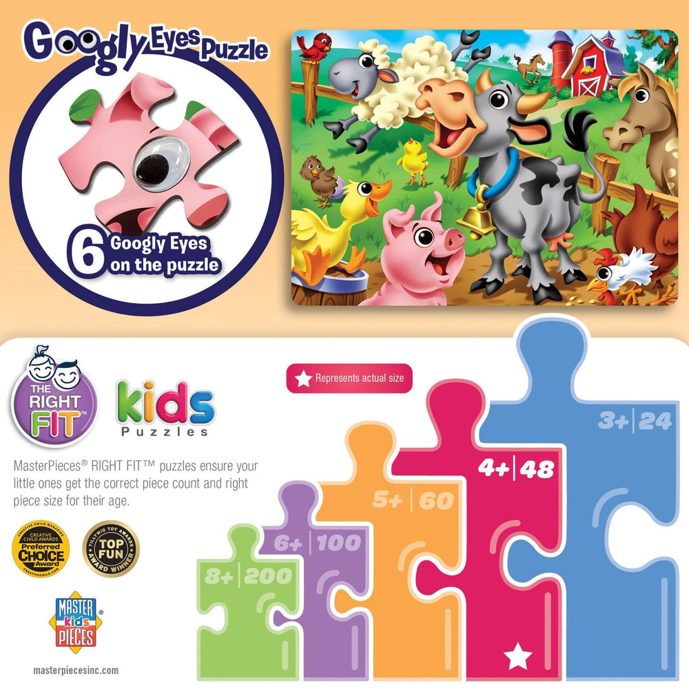 Googly Eyes - Farm Animals 48 Piece Jigsaw Puzzle (ONLINE ORDER ONLY)