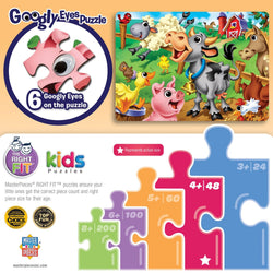 Googly Eyes - Farm Animals 48 Piece Jigsaw Puzzle (ONLINE ORDER ONLY)