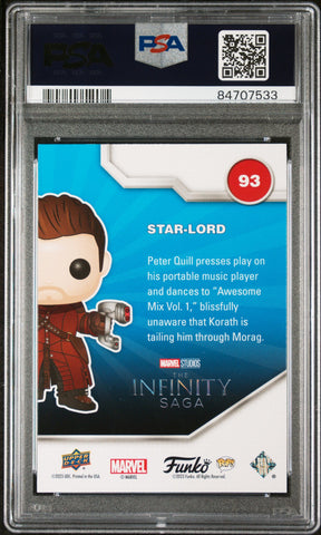 2023 UPPER DECK FUNKO POP MARVEL  STARLORD GLOWINTHEDARK #93  PSA 10 (Online Order Only)