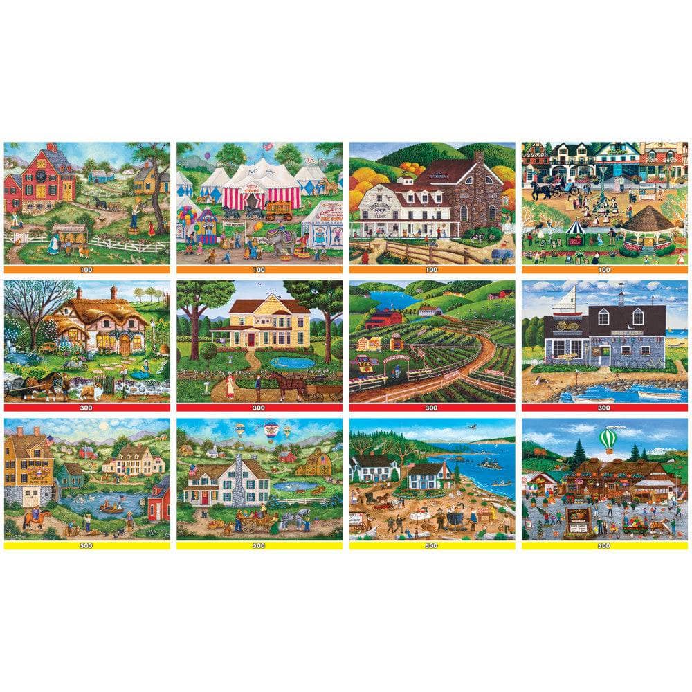 Folk Art Jigsaw Puzzle Collection - 12-Pack