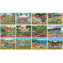 Folk Art Jigsaw Puzzle Collection - 12-Pack