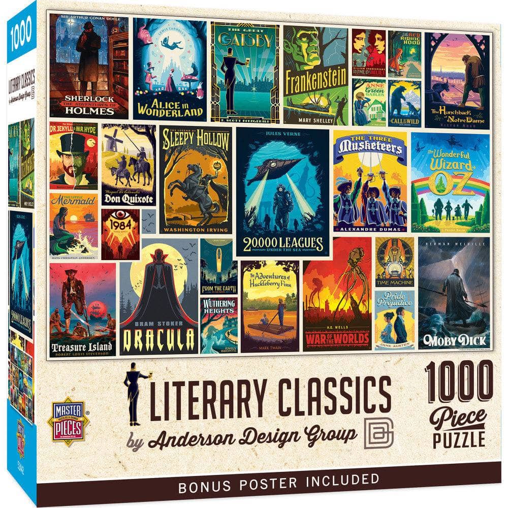 Vintage Posters - Literary Classics 1000 Piece Jigsaw Puzzle (ONLINE ORDER ONLY)