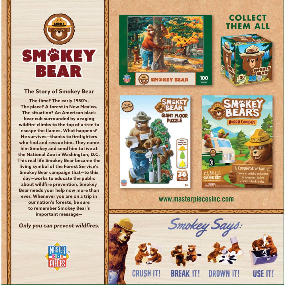 Smokey Bear 100 Piece Jigsaw Puzzles 4-Pack
