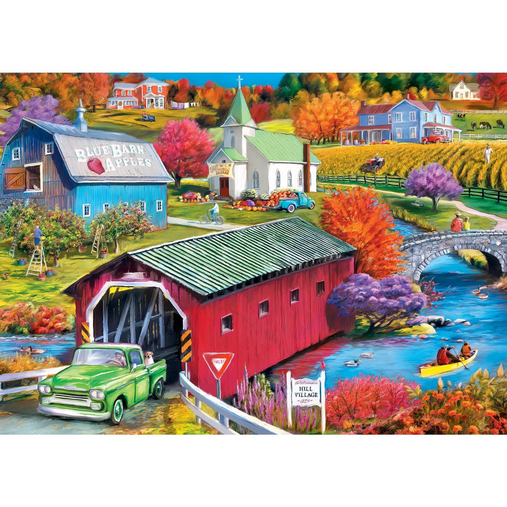 Country Escapes - Hill Village Covered Bridge 500 Piece Jigsaw Puzzle (ONLINE ORDER ONLY)