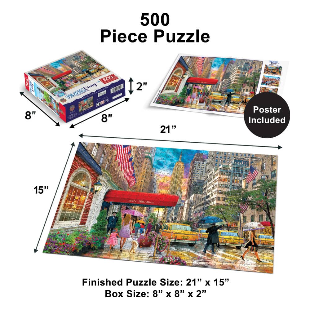 Travel Diary - Fifth Avenue, NYC 500 Piece Jigsaw Puzzle