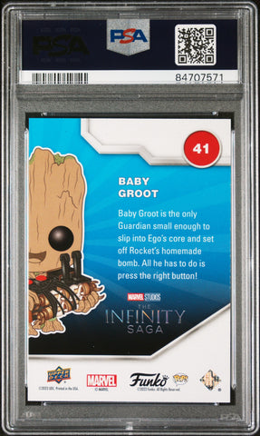 2023 UPPER DECK FUNKO POP MARVEL  BABY GROOT PATINA #41  PSA 10 (Online Order Only)