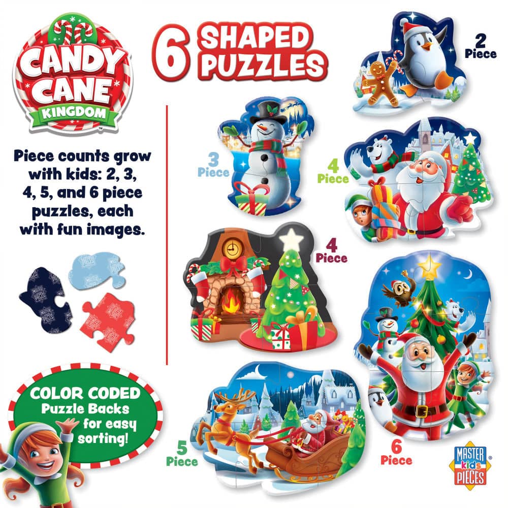 Candy Cane Kingdom - Christmas Fun 6-Pack Mini Shaped Jigsaw Puzzles (ONLINE ORDER ONLY)