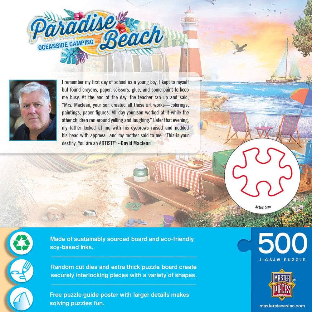 Paradise Beach - Oceanside Camping 500 Piece Jigsaw Puzzle (ONLINE ORDER ONLY)