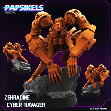 3D Printed Papsikels Zehradine Cyber Ravager July 2024 Cyberpunk 28mm 32mm (Online Only)