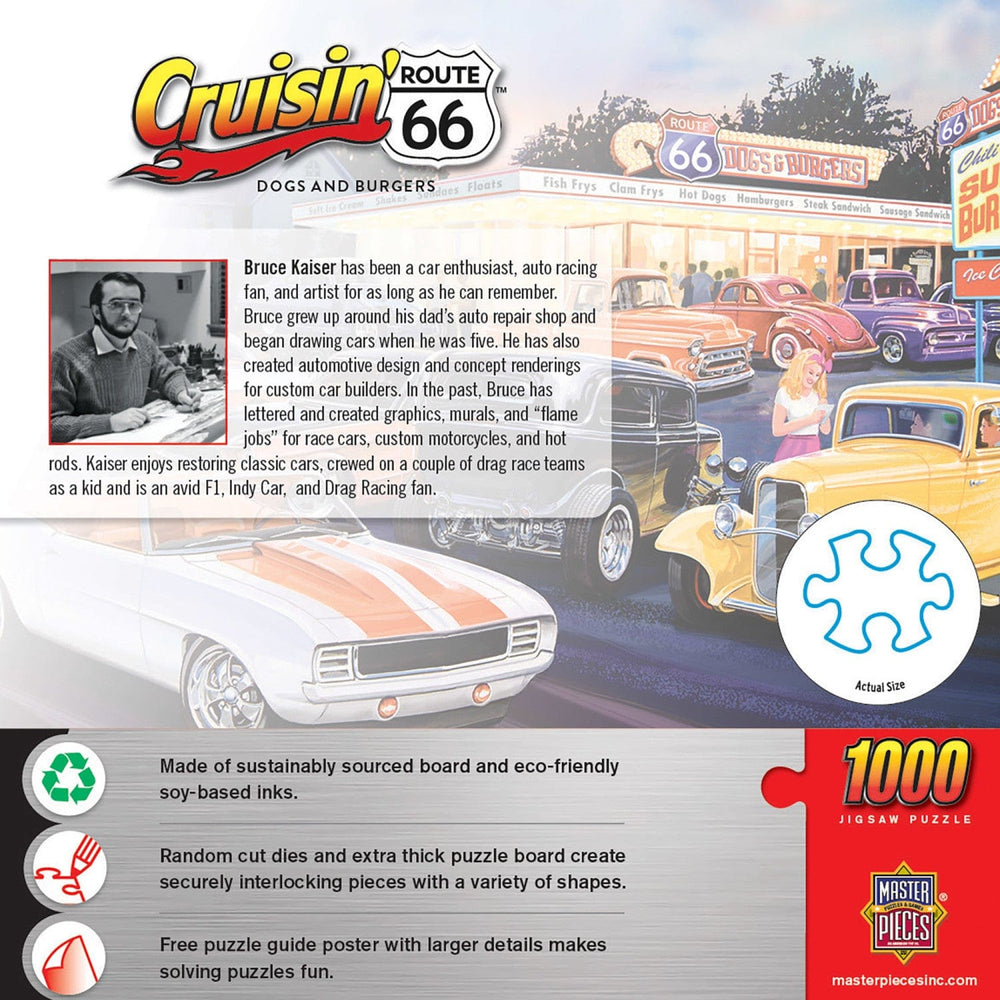 Cruisin' Route 66 - Dogs & Burgers 1000 Piece Jigsaw Puzzle (ONLINE ORDER ONLY)