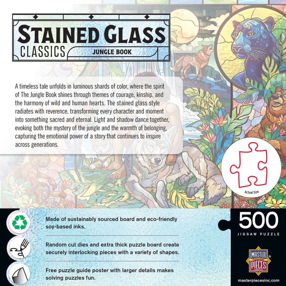Stained Glass - Jungle Book 500 Piece Jigsaw Puzzle