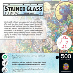 Stained Glass - Jungle Book 500 Piece Jigsaw Puzzle